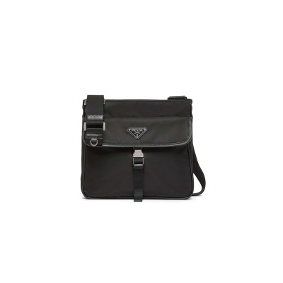 PRADA RE-NYLON AND SAFFIANO LEATHER SHOULDER BAG 2VH110 (25*22*7cm) 
